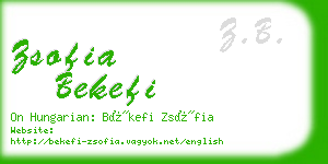 zsofia bekefi business card